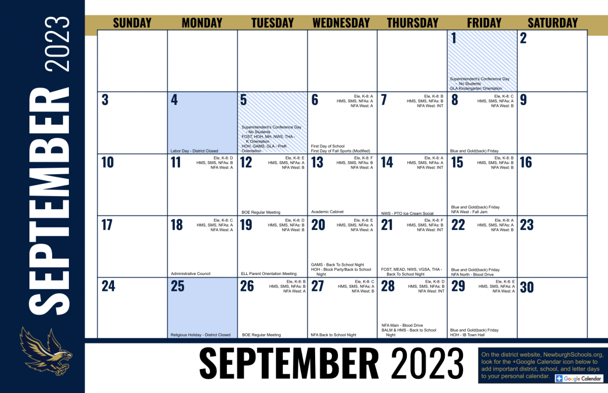 District Calendar September 2023 Reminder News NECSD